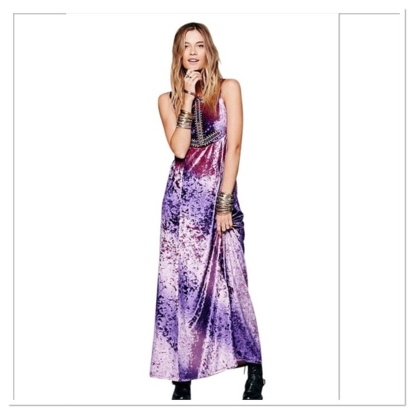 Free People Hello Gorgeous Maxi Dress Velvet Purple Medium - Picture 2 of 13